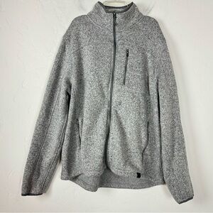 LL Bean Sweatshirt Fleece‎ Sweater Jacket Heather Marled Gray Pullover Knit